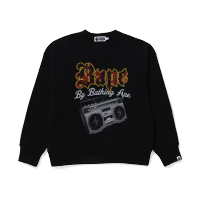 Bape A BATHING APE Logo Graphic Crewneck Long Sleeve Sweatshirt . 1J80-113-004