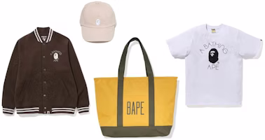 Bape A BATHING APE Logo Print T-Shirt, Jacket, Hat, Crossbody Bag, Sports Set - Men 1K20-182-004 Bape A BATHING APE Logo Print T-Shirt, Jacket, Hat, Crossbody Bag, Sports Set - Men 1K20-182-004