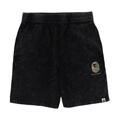 Bape A BATHING APE Logo Printed Elastic Straight-Fit Casual Shorts Men. 1K30-153-012