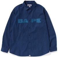 Bape A BATHING APE Loose Fit Denim Shirt Blue . 1J30-131-009 Bape A BATHING APE Loose Fit Denim Shirt Blue . 1J30-131-009
