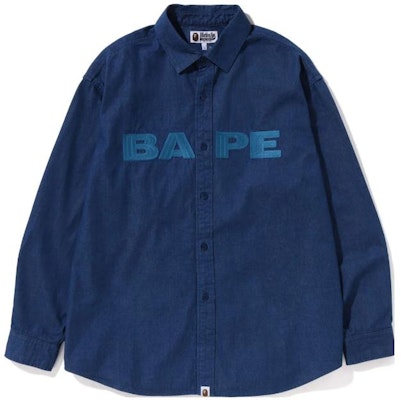 Bape A BATHING APE 寬鬆版牛仔襯衫 藍色 1J30-131-009 Order Bape A BATHING APE 寬鬆版牛仔襯衫 藍色 1J30-131-009