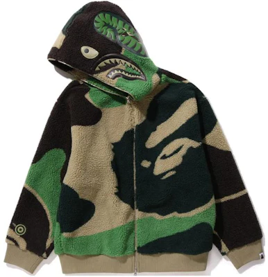 Bape A BATHING APE メガ ABC カモ シャーク ボア フーディ ジャケット 1J70-140-027 Order Bape A BATHING APE メガ ABC カモ シャーク ボア フーディ ジャケット 1J70-140-027