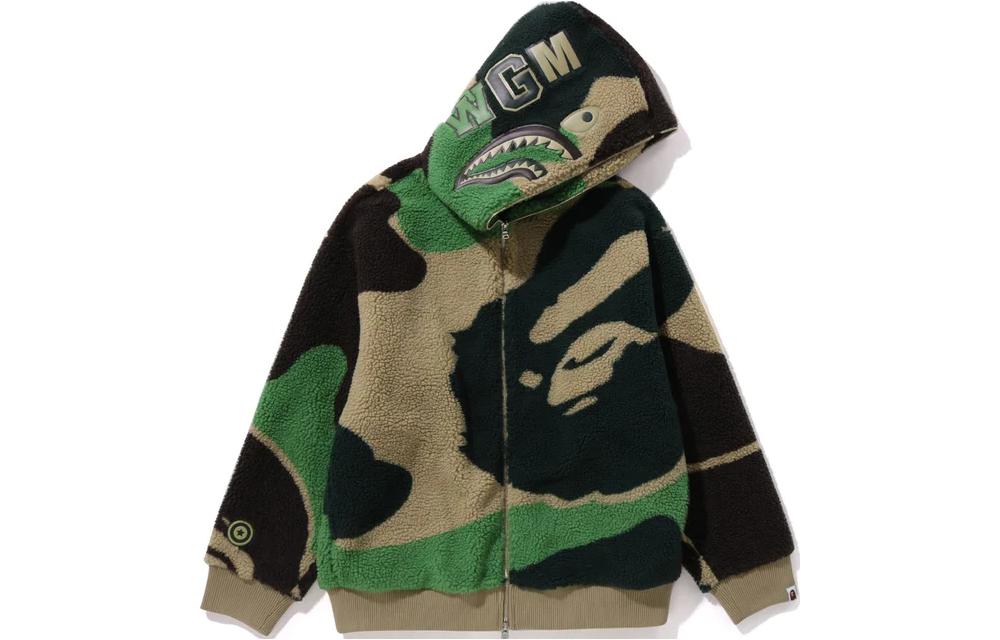 Bape A BATHING APE Mega ABC Camo Shark Boa Hoodie Jacket 1J70-140-027 圖 3