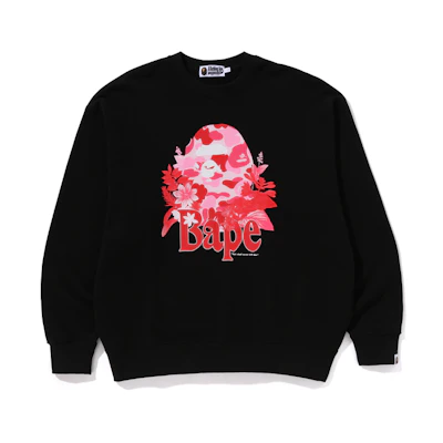 Bape A BATHING APE Men’s Camo Floral Ape Crewneck Sweatshirt. 0ZXSWM113310M