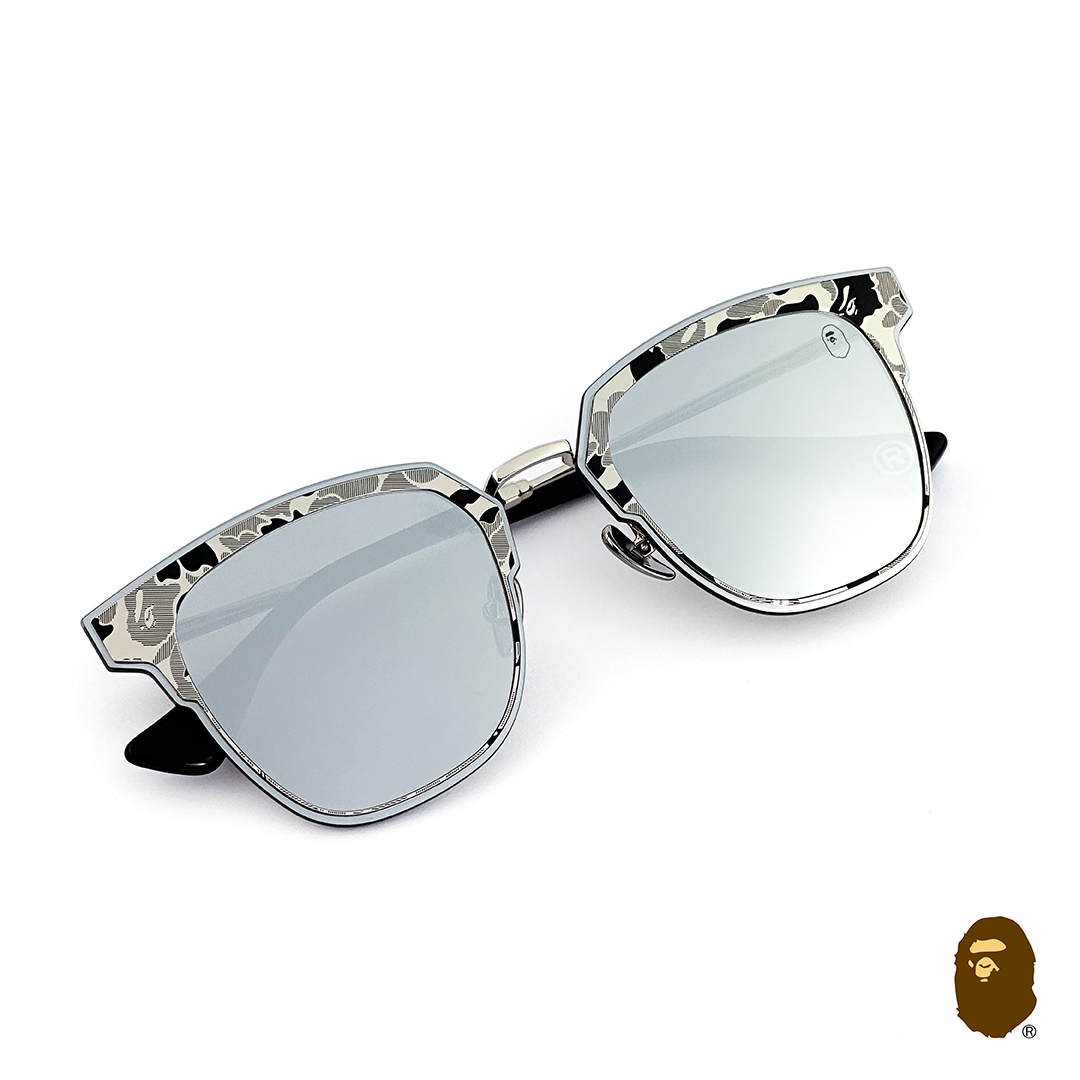 Purchase Bape A BATHING APE 金属防紫外线椭圆太阳镜 男女通用复古不锈钢款式。 BS13010
