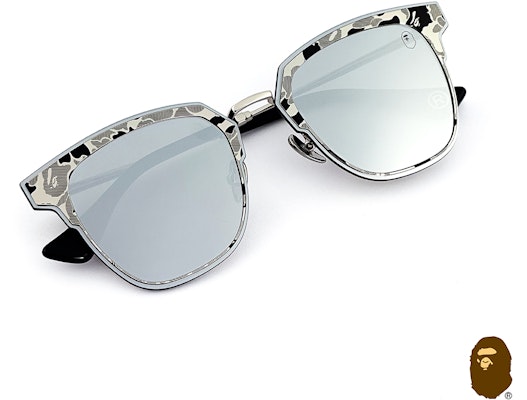 Bape A BATHING APE 金属防紫外线椭圆太阳镜 男女通用复古不锈钢款式。 BS13010 Purchase Bape A BATHING APE 金属防紫外线椭圆太阳镜 男女通用复古不锈钢款式。 BS13010