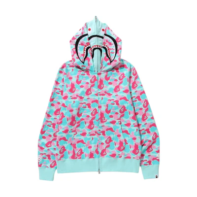 Bape A BATHING APE Miami 4th Anniversary Camo Shark Hoodie Unisex Pink Green. 1J72115012