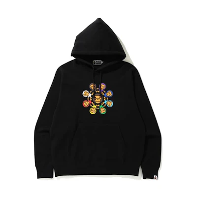 Bape A BATHING APE MILO Colorful Print Hoodie Black (). 0ZXSWM114001G
