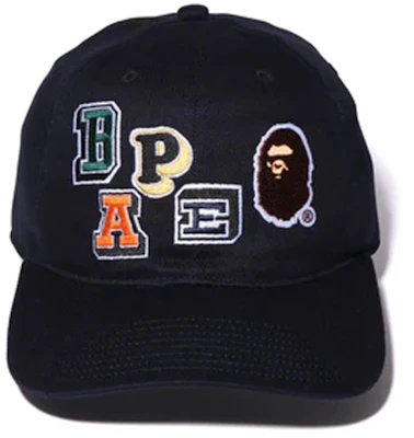 Topi Baseball Bape A Bathing Ape Multi-font Patch Sunshade Hitam. 1I30180004 Lookbook Topi Baseball Bape A Bathing Ape Multi-font Patch Sunshade Hitam. 1I30180004