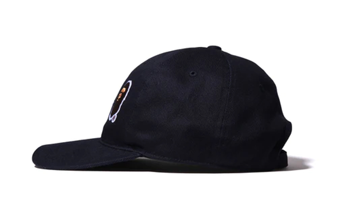 Shop 베이프 어 베이씽 에이프 멀티 폰트 패치 선셰이드 캡 블랙 야구 모자 1I30180004