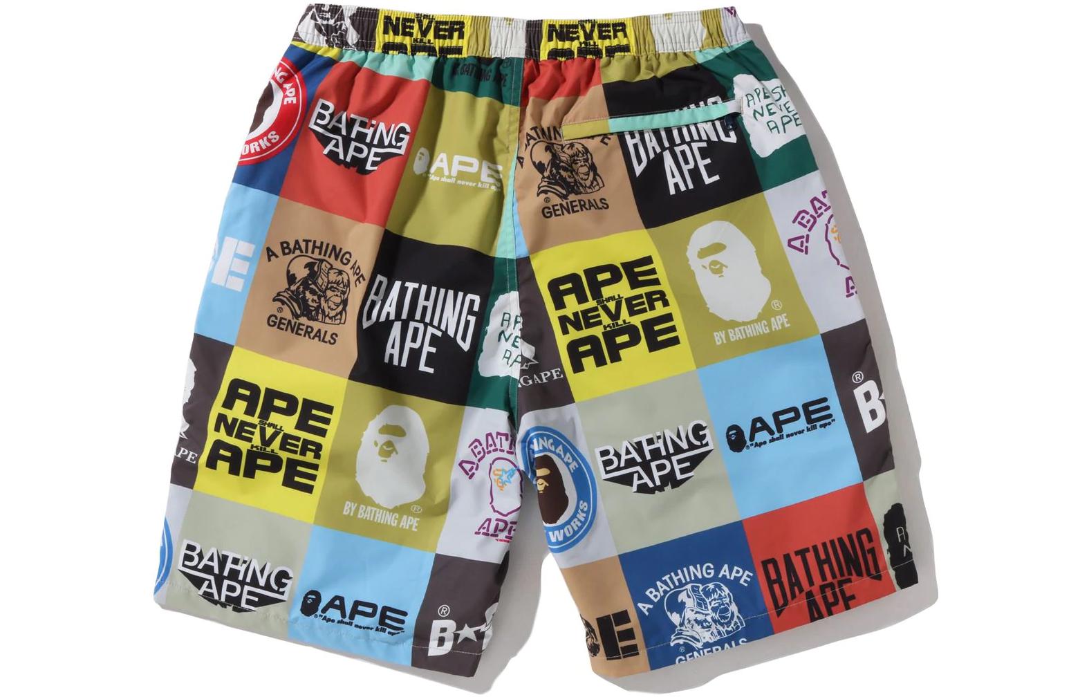 Bape A BATHING APE Plaid Logo Print Casual Straight Shorts Men. 1I30-153-001 圖 3