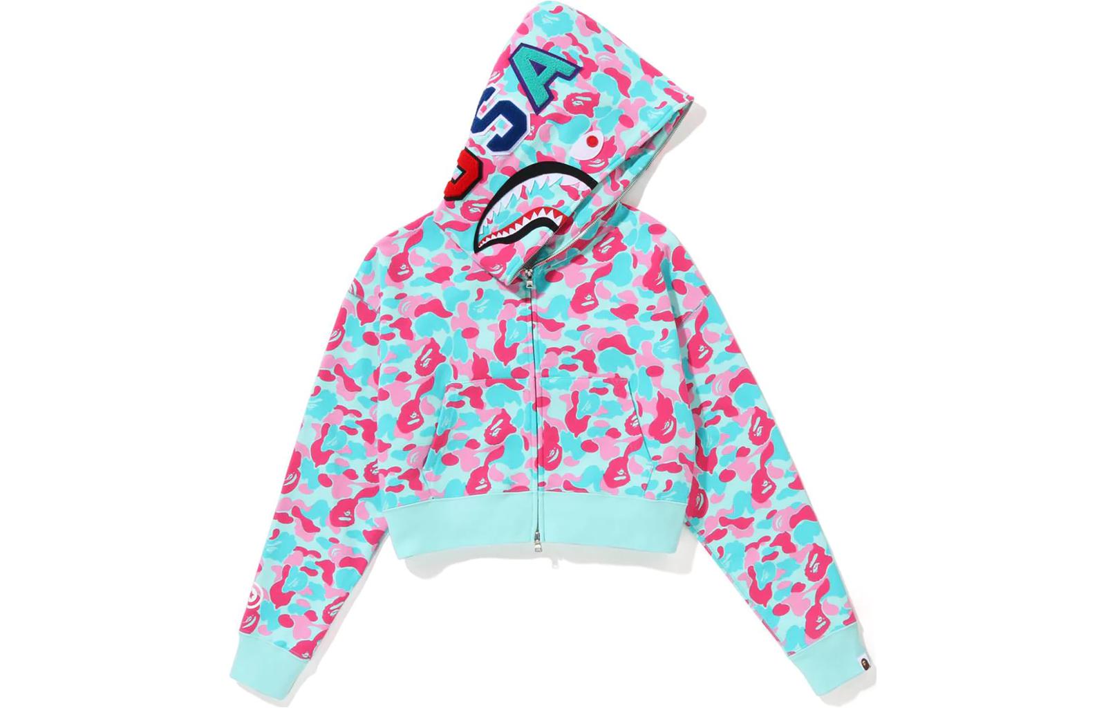 Bape A BATHING APE Retro Camo Zip-Up Hoodie Unisex Multicolor Long Sleeve Casual. 1i72-215-001