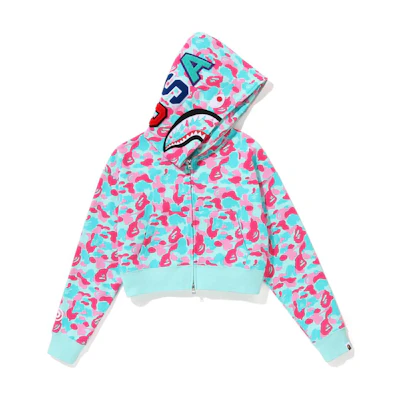 Bape A BATHING APE Retro Camo Zip-Up Hoodie Unisex Multicolor Long Sleeve Casual. 1i72-215-001