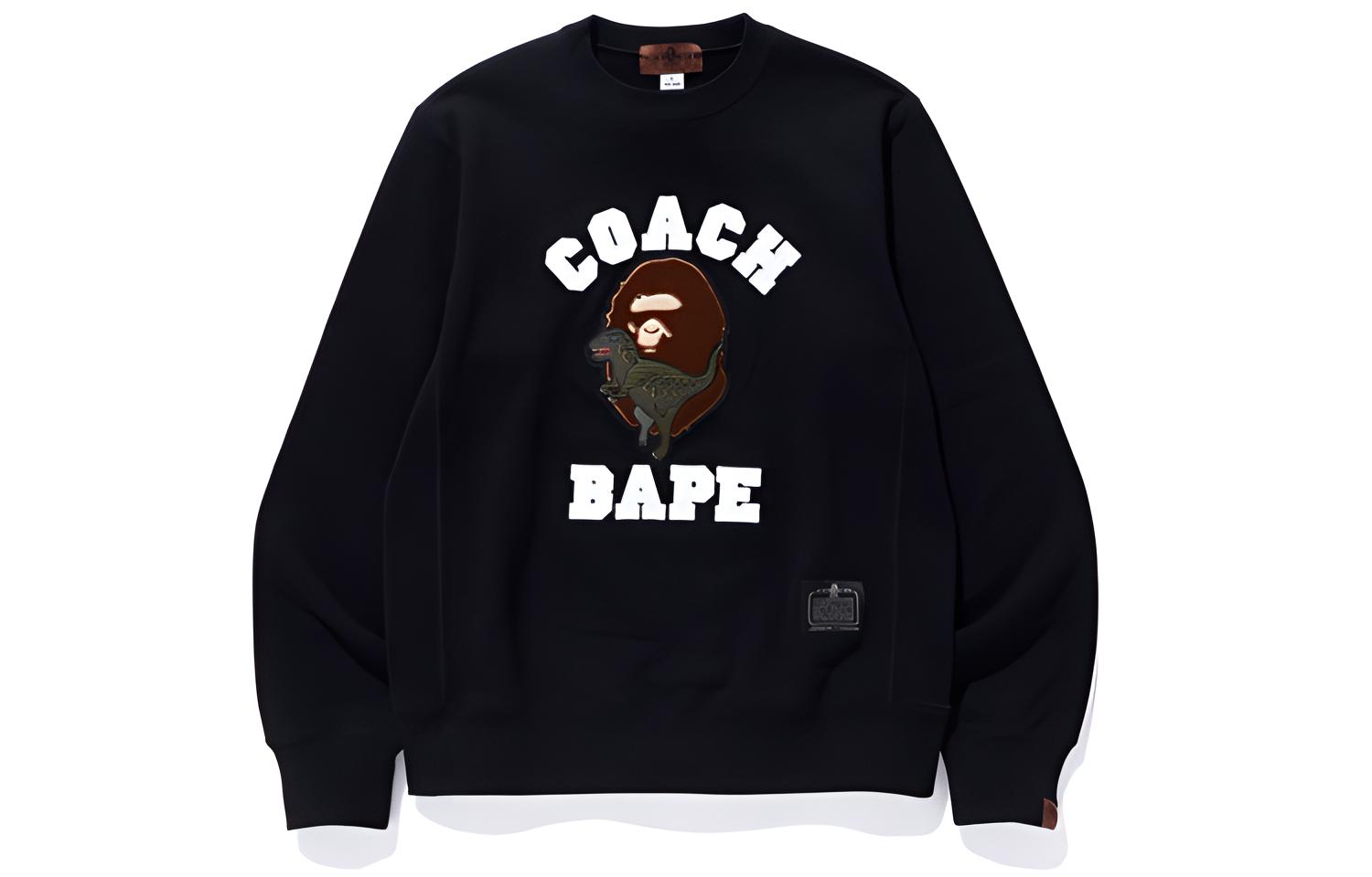 Bape A BATHING APE Rexy Crewneck Sweatshirt  Black 1G23-113-902