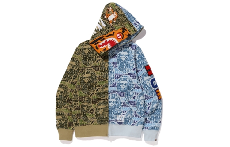Order Bape A BATHING APE Shark Hoodie Jaket Camo Tiger 25th Anniversary Biru. 1E70-115-036