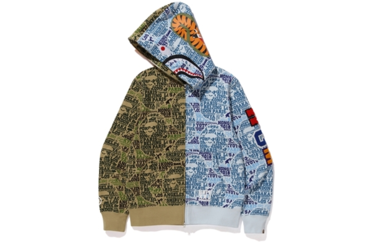 Lookbook Bape A BATHING APE Shark Hoodie Jaket Camo Tiger 25th Anniversary Biru. 1E70-115-036