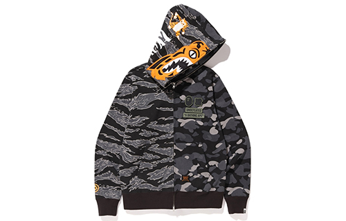 Bape A BATHING APE Shark Camo Hoodie . 1E73-115-906
