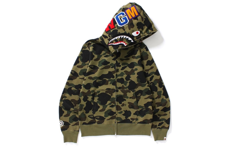 Bape A BATHING APE Shark Camo Hoodie Zip Jacket Mens 001ZPF801001X 圖 3