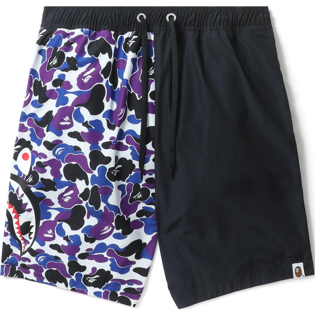 Bape A BATHING APE Shark Camo Letter Shorts Black  Casual Shorts. 0ZXSPMX53002IBKX 圖 2