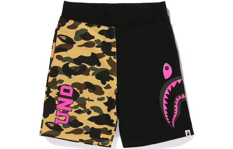 Bape A BATHING APE Shark Camo Paneled Shorts Unisex Casual Style. TBD-BAPE-16