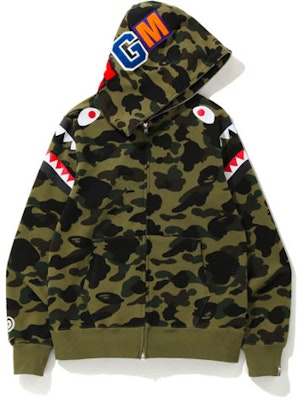 Bape A BATHING APE Shark Camo Hoodie Jaket Cetakan. OZXSWM15012XD Order Bape A BATHING APE Shark Camo Hoodie Jaket Cetakan. OZXSWM15012XD