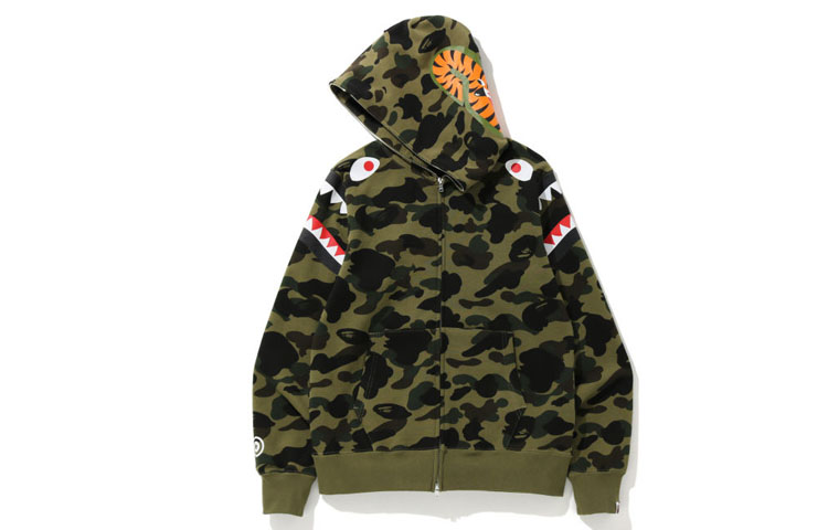 Lookbook Bape A BATHING APE Shark Camo Hoodie Jaket Cetakan. OZXSWM15012XD