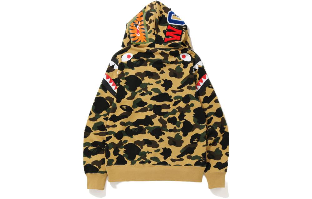 Sizing Bape A BATHING APE Shark Camo Hoodie Jaket Cetakan. OZXSWM15012XD