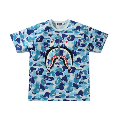 Bape A BATHING APE Shark Camo Print Short Sleeve T-Shirt Mens. 1H80-109-019
