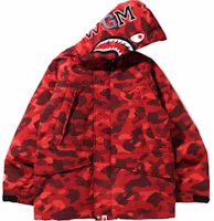 Bape A BATHING APE Shark Camo Ski Hooded Down Jacket . 1I30-144-002 Bape A BATHING APE Shark Camo Ski Hooded Down Jacket . 1I30-144-002