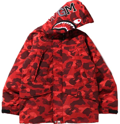 Bape A BATHING APE Shark Camo Jaket Hooded Down Ski. 1I30-144-002 Buy Bape A BATHING APE Shark Camo Jaket Hooded Down Ski. 1I30-144-002