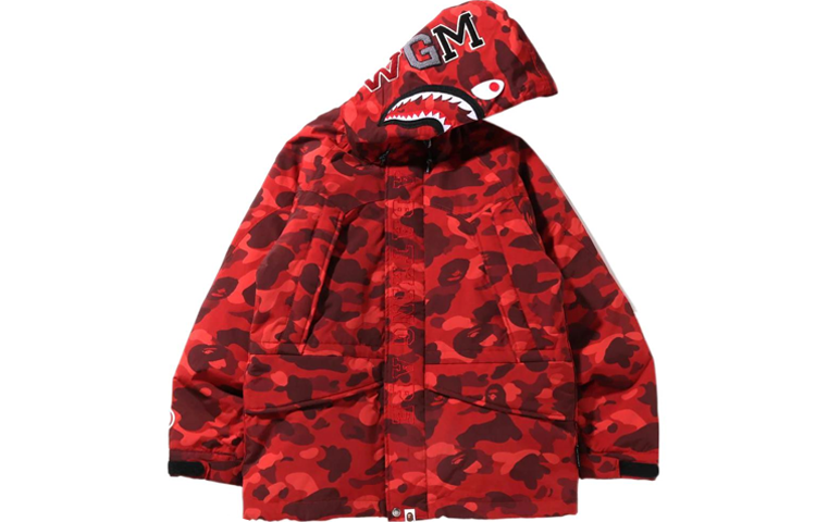 Order Bape A BATHING APE Shark Camo Jaket Hooded Down Ski. 1I30-144-002