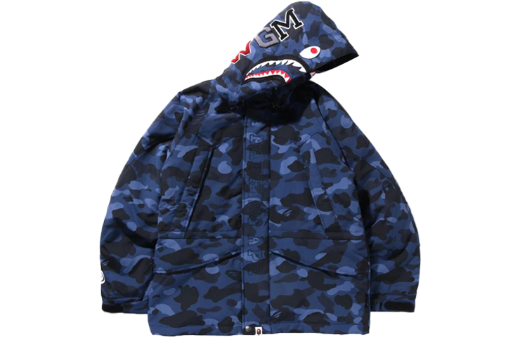 Purchase Bape A BATHING APE Shark Camo Jaket Hooded Down Ski. 1I30-144-002