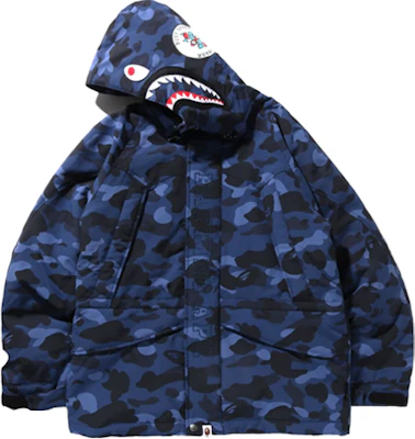 Bape A BATHING APE Shark Camo Jaket Hooded Down Ski. 1I30-144-002 Details for Bape A BATHING APE Shark Camo Jaket Hooded Down Ski. 1I30-144-002