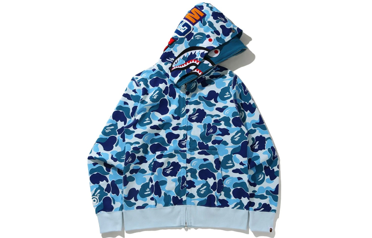 Bape A BATHING APE Shark Camo Zip Hoodie  Loose Fit Sweatshirt - Fall Edition. 1H30-115-018 圖 4
