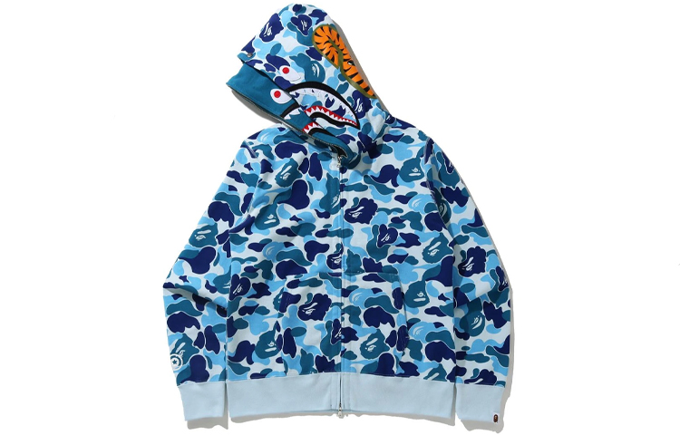 Bape A BATHING APE Shark Camo Zip Hoodie  Loose Fit Sweatshirt - Fall Edition. 1H30-115-018 圖 5