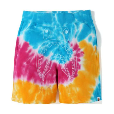 Bape A BATHING APE Shark Embroidered Tie-Dye Camo Casual Shorts . 0ZXSPM153016C