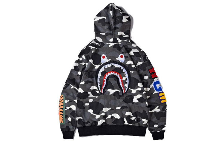 Bape A BATHING APE Shark Glow Zip-Up Hoodie Cartoon Sweatshirt . 1E70-115-019 圖 2