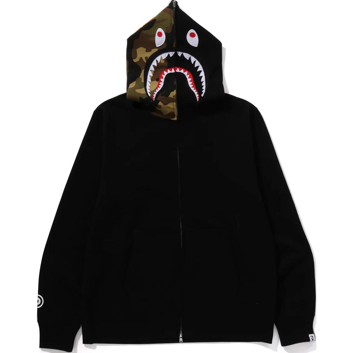 Bape A BATHING APE Shark Logo Hoodie with Kangaroo Pocket Unisex. 0ZXSWM115005N
