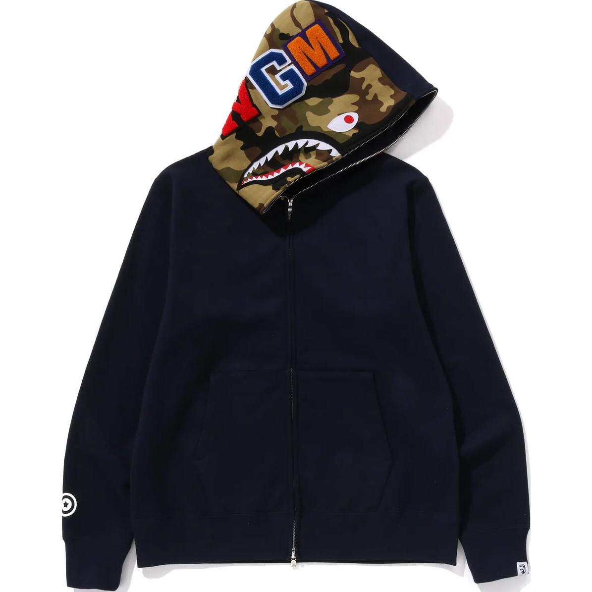 Bape A BATHING APE Shark Logo Hoodie with Kangaroo Pocket Unisex. 0ZXSWM115005N 圖 11