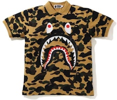 Bape A BATHING APE Shark Print Camouflage Short Sleeve Polo Shirt - 0ZXPOM112006G Bape A BATHING APE Shark Print Camouflage Short Sleeve Polo Shirt - 0ZXPOM112006G