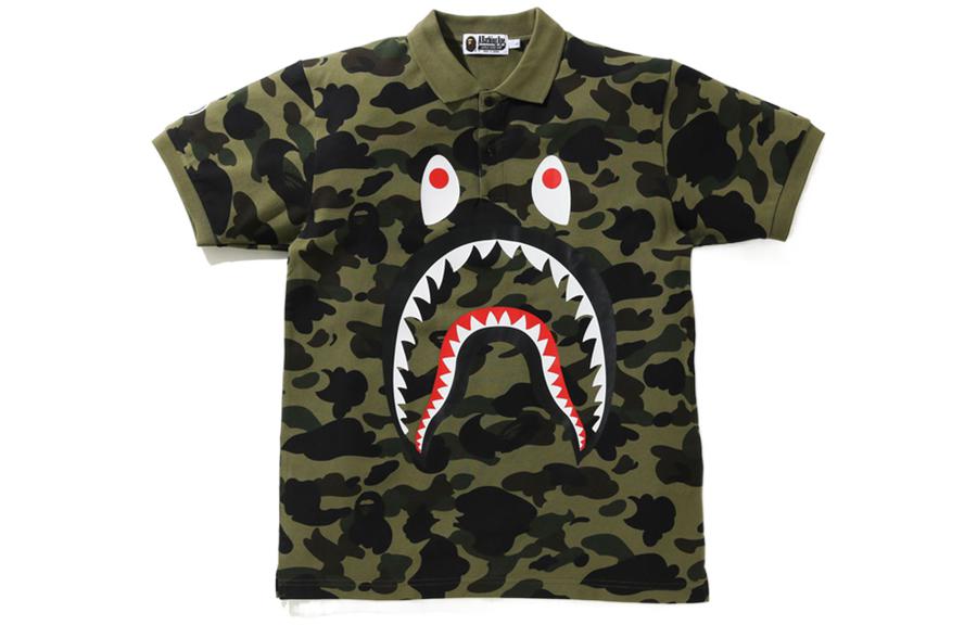 Order Bape A BATHING APE 鲨鱼迷彩短袖POLO衫 0ZXPOM112006G