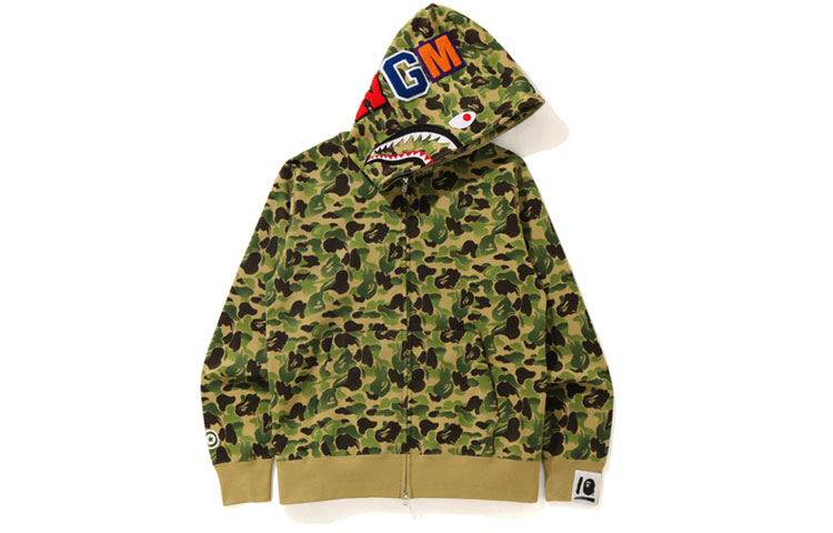 Bape A BATHING APE Shark Series 10th China Xintiandi Camo Hoodie Jacket -  Fall. 001ZPG721016X