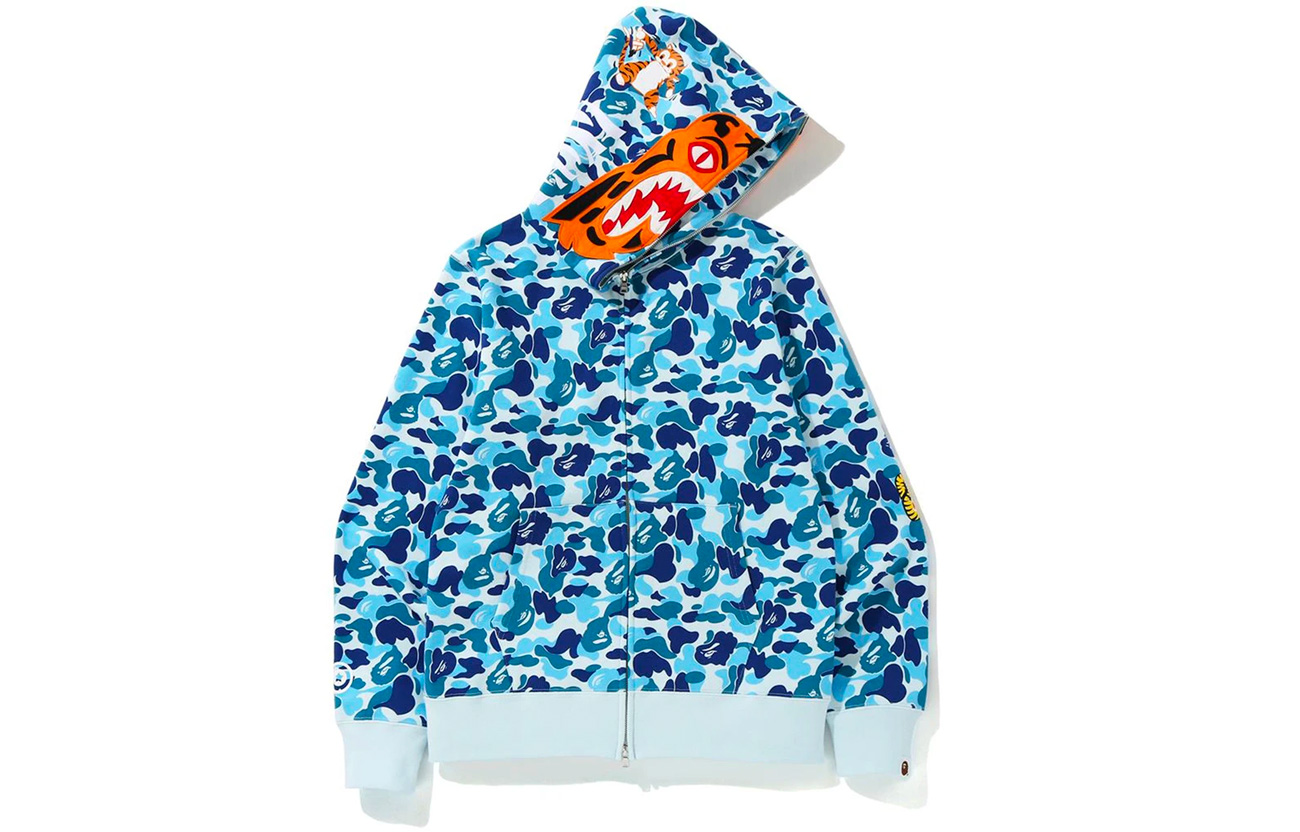 Bape A BATHING APE Shark Series ABC Tiger Shark Camo Zip Hoodie Unisex. 1G30-115-013 圖 2