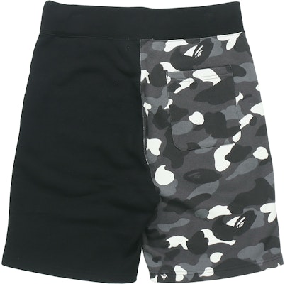 Bape A BATHING APE Shark Series Black White Camo Patchwork Shorts Unisex Black. 001SPE301017X Lookbook Bape A BATHING APE Shark Series Black White Camo Patchwork Shorts Unisex Black. 001SPE301017X