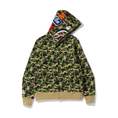 Bape A BATHING APE Shark Series Camo Colorblock Zip-Up Hoodie . 1I20-115-002
