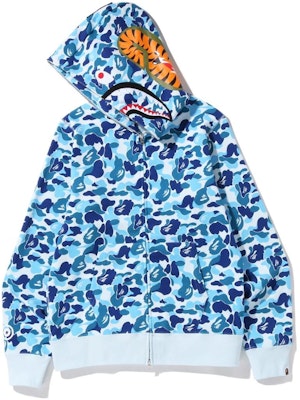 Bape A BATHING APE 鯊魚系列迷彩拼色拉鍊連帽外套 1I20-115-002 Sizing Bape A BATHING APE 鯊魚系列迷彩拼色拉鍊連帽外套 1I20-115-002