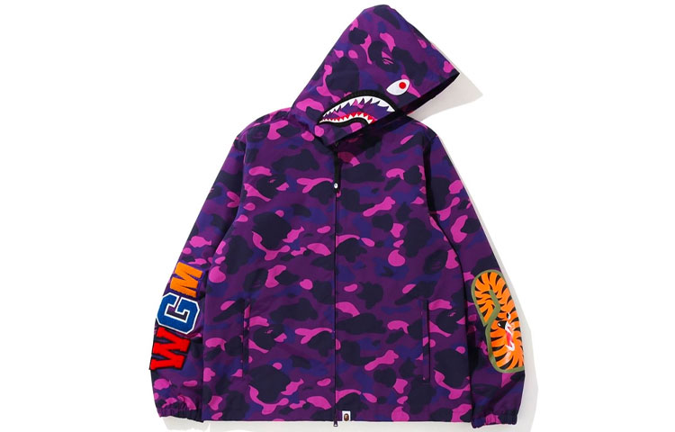 Shop Bape A BATHING APE 鯊魚迷彩全拉鍊連帽外套 男款 001LJG301007X