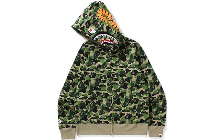 Bape A BATHING APE Shark Series Camo Hoodie Jacket Unisex Green. 1F80-115-020 圖 3