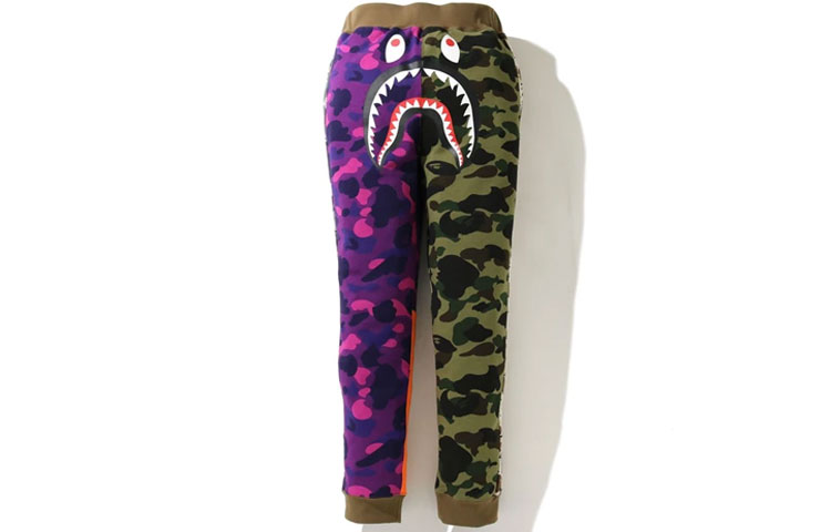 Bape A BATHING APE Shark Series Camo Jogger Knit Pants Mens Multi-Color. 1H30-152-015