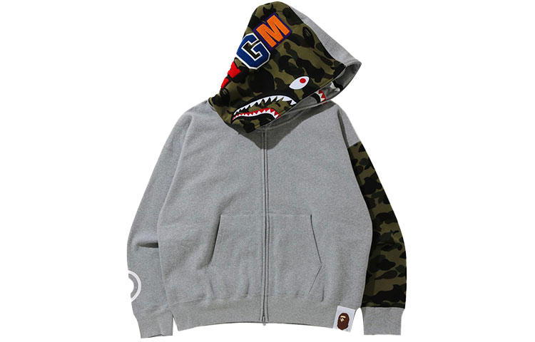 Bape A BATHING APE Shark Series Camo Patchwork Zip-Up Hoodie - . 1G70-115-018 圖 2